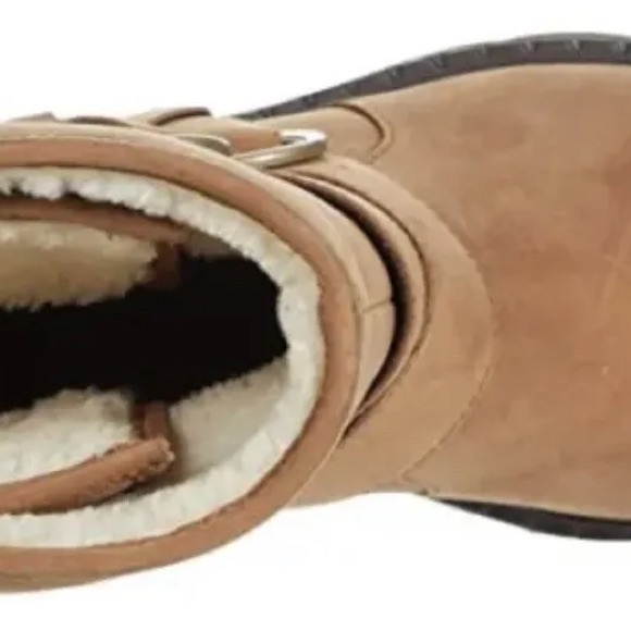 NIB SOREL Tan Waterproof “LENNOX Moto Boot Cozy” Size 5.5 $220 - Picture 3 of 3